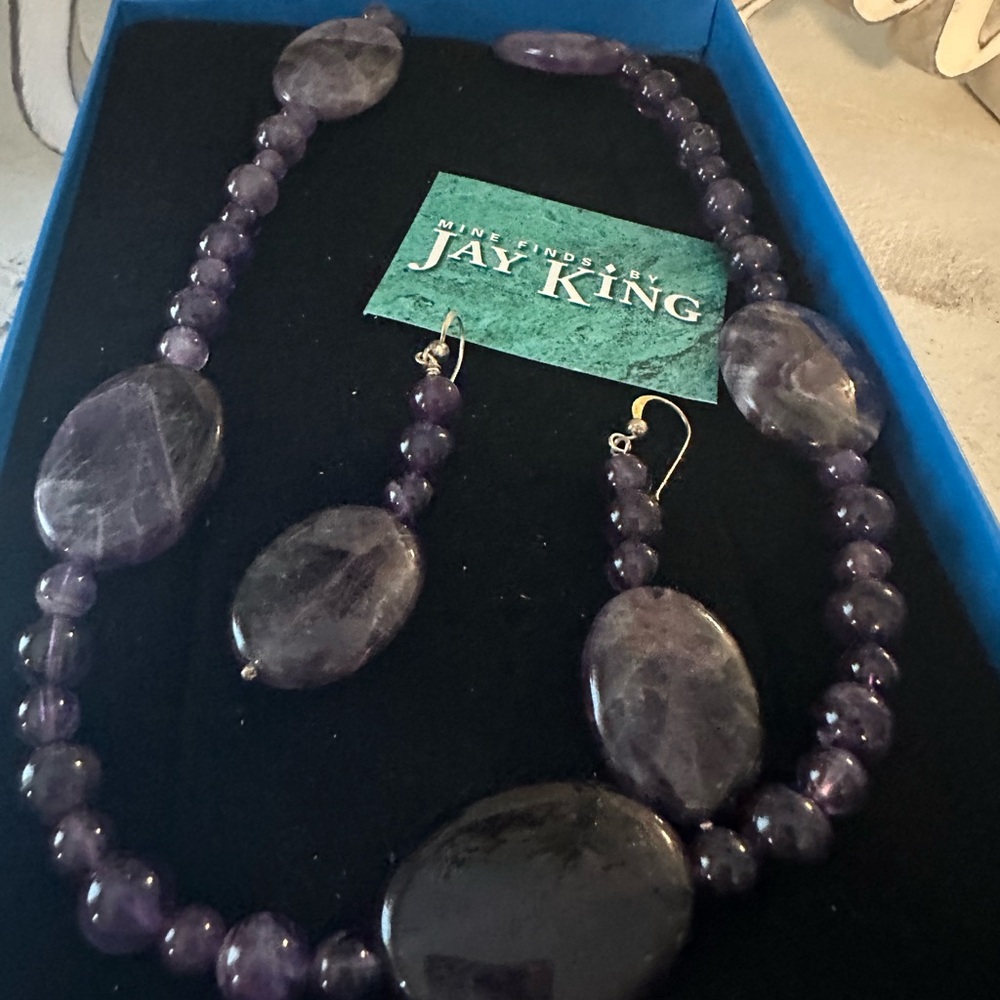 Jay King Amethyst Necklace and Earring Set